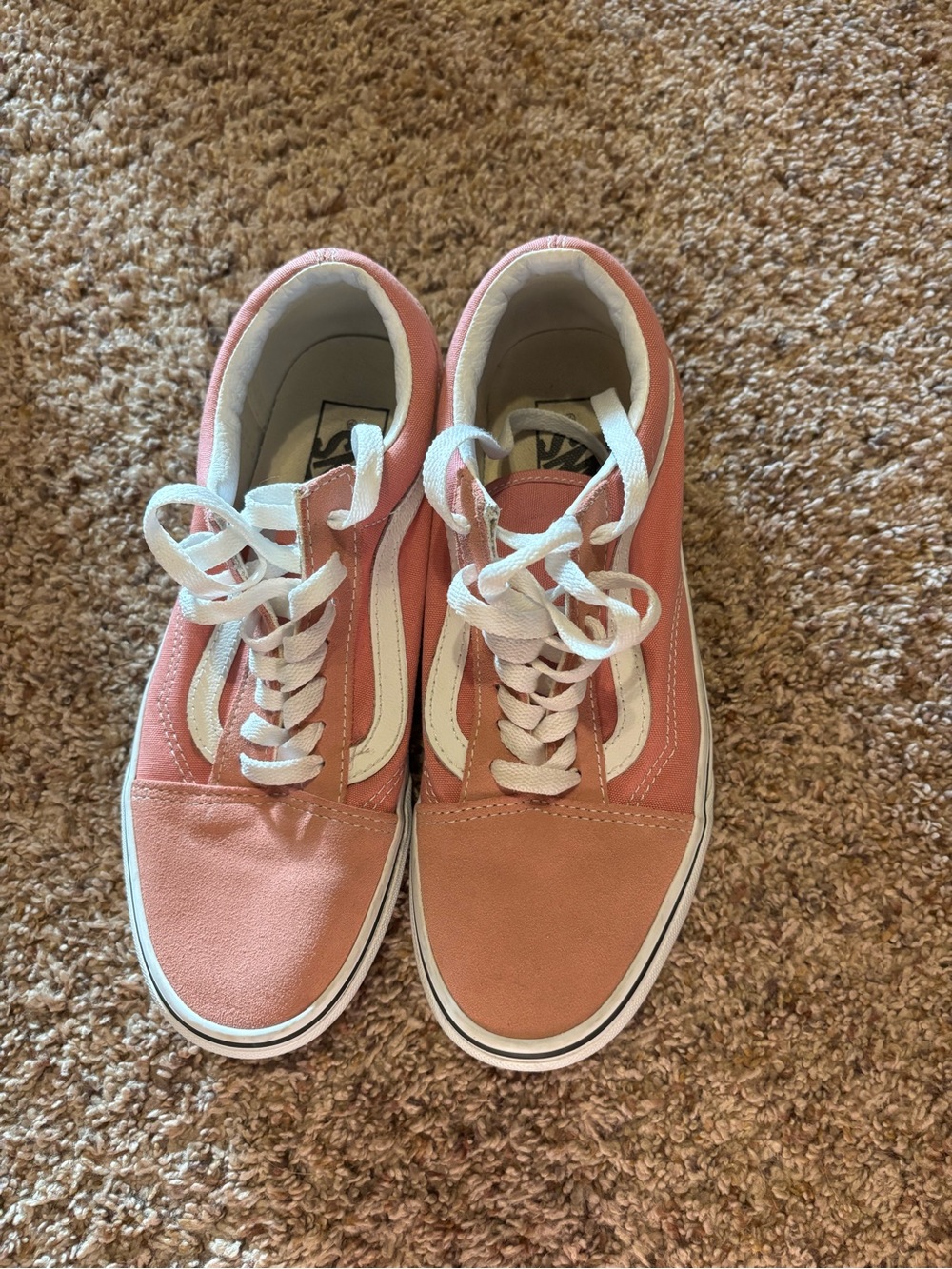 Unisex Vans Pink and White Old School Sneakers